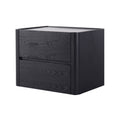 Modern Black Woodgrain Nightstand