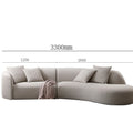Cloud-Beige Curved Sectional Sofa: Modular Plush Cushions + Included Knit Throw Blanket | Modern L-Shaped Design for Cozy Living Spaces