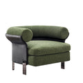 Grey Modern Accent Chair with Mixed Wood & Metal Frame - Scandinavian-Inspired Slim Leg Design for Living Room