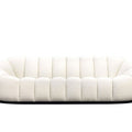 Cloud White Tufted Velvet Sofa - Plush Diamond Stitching & Rounded Modern Design for Contemporary Living Room