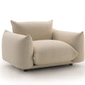 Ergonomic Beige Armchair with Plush Cloud Cushions - Modern Accent Chair for Living Room & Apartment