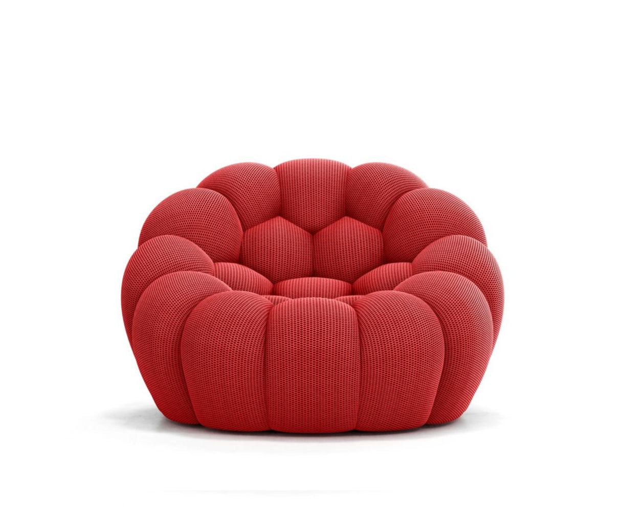 Artist Cloud Lounge Chair – Hand-Knitted Wool Bouclé in Oatmeal – Sculptural Comfort for Modern Interiors