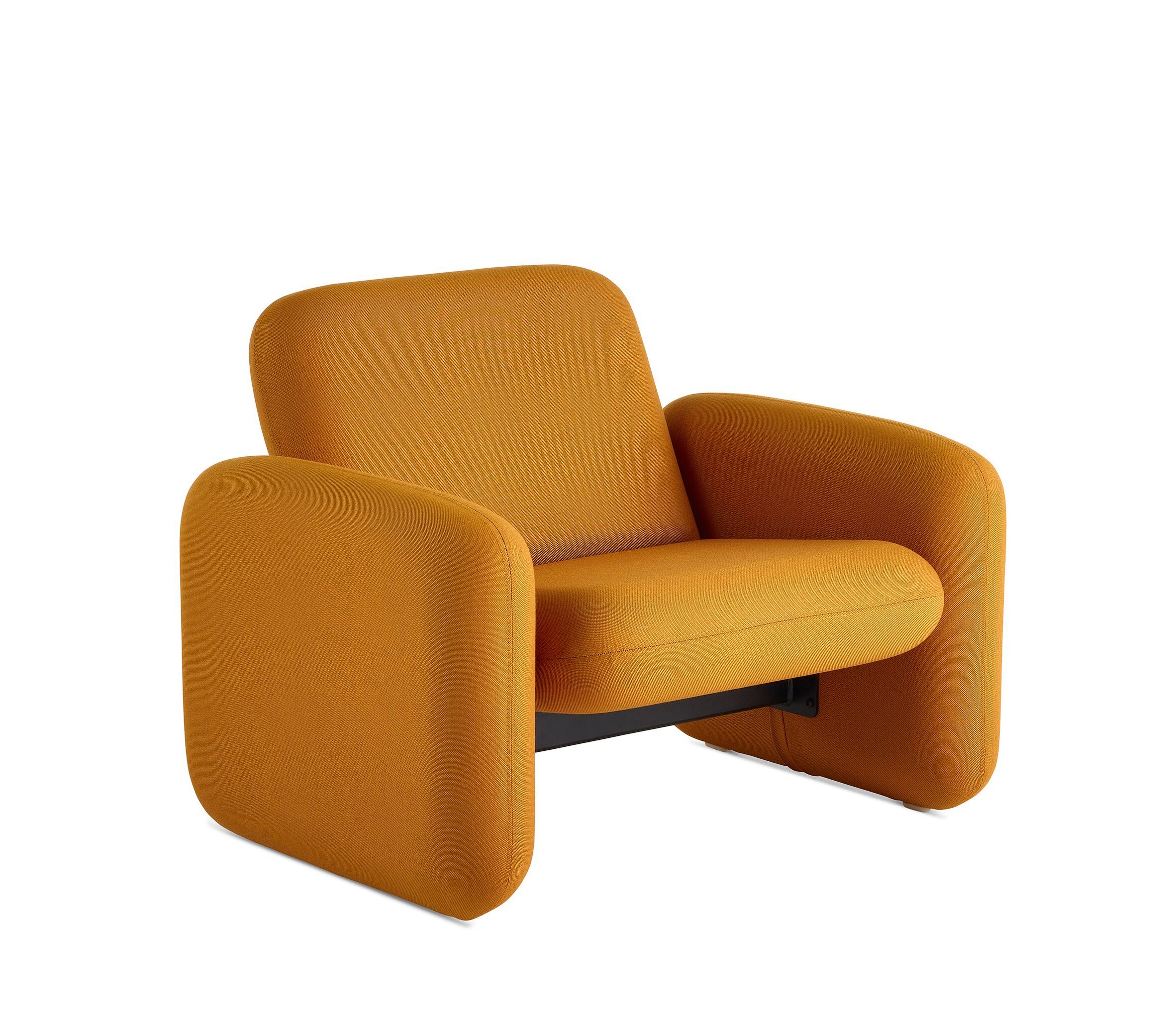 Modern  Accent Chair with Chunky Armrests & Textured Fabric - Sturdy Black Base Lounge Chair for Living Room