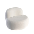 MILITRE CHAMARTON Round Armless Chair - Plush Textured Upholstery & 360° Swivel Base for Modern Living Room