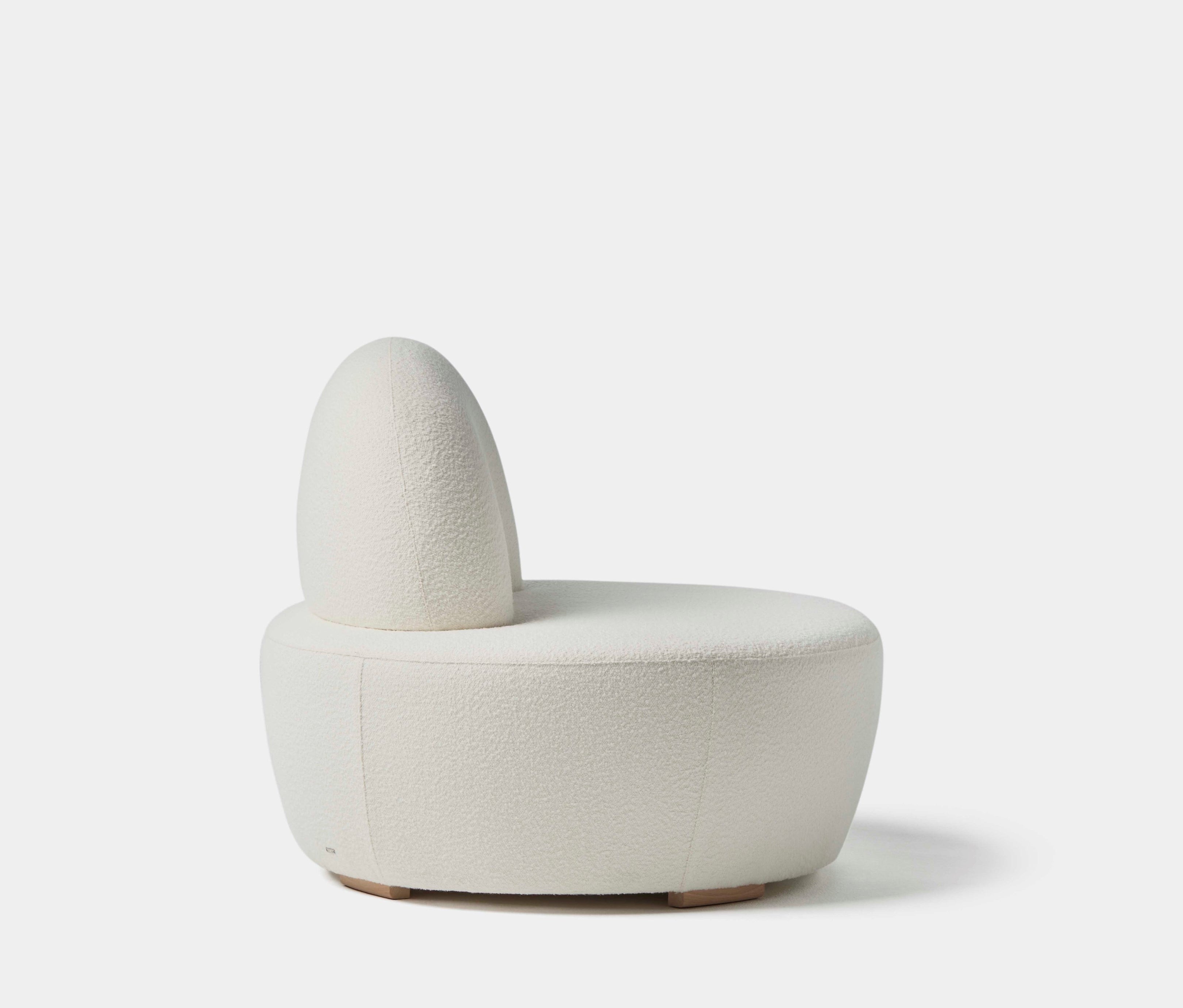 MILITRE CHAMARTON Round Armless Chair - Plush Textured Upholstery & 360° Swivel Base for Modern Living Room