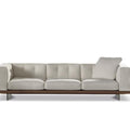 Modern Light Grey 3-Seater Sofa with Solid Wood Base & Metal Legs - Plush Fabric Upholstery and Matching Accent Pillow | Minimalist Living Room Essential