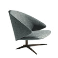 Charcoal Swivel Accent Chair - Ergonomic Curved Back & Premium Fabric Upholstery with Solid Wood Base for Modern Living Room