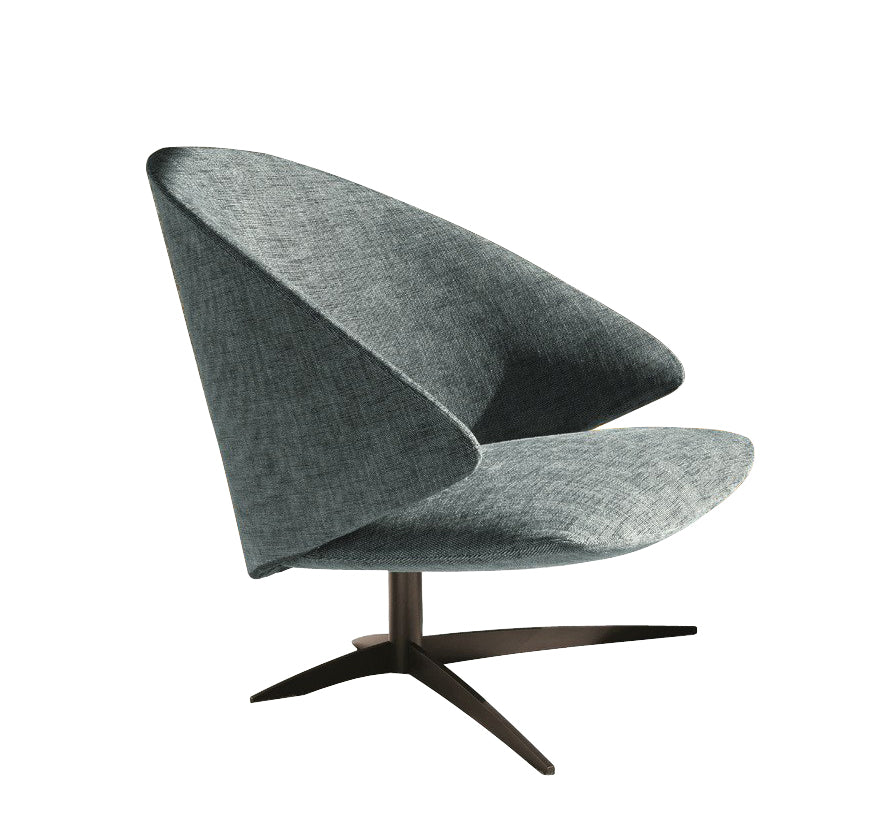 Charcoal Swivel Accent Chair - Ergonomic Curved Back & Premium Fabric Upholstery with Solid Wood Base for Modern Living Room