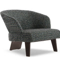 Cocoa Brown Textured Fabric Armchair - Ergonomic S-Shaped Backrest & Solid Walnut Wooden Legs for Cozy Living Spaces