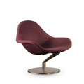 Burgundy Velvet Swivel Armchair - Ergonomic Contoured Back & Solid Brass Base | 360° Silent Rotation for Modern Living Room