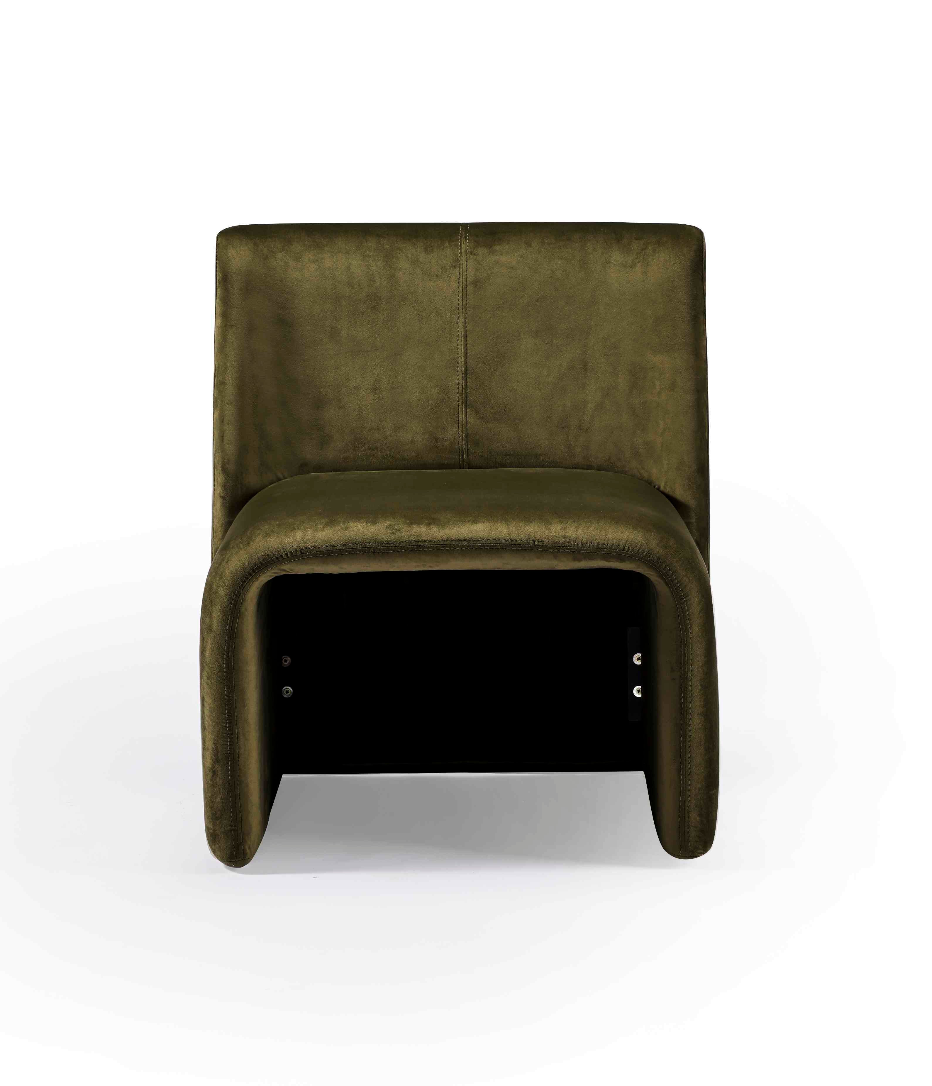 Modern Lounge Chair - Curved One-Piece Shell Design with Solid Wood Base - Minimalist Scandinavian Seating
