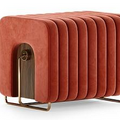 Modern Ottoman with Wooden Compartment
